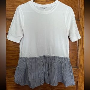 BCBGeneration White & Blue Shirt